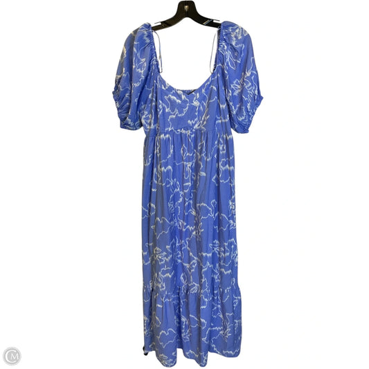 Dress Casual Maxi By Nine West Apparel In Blue & White, Size: L