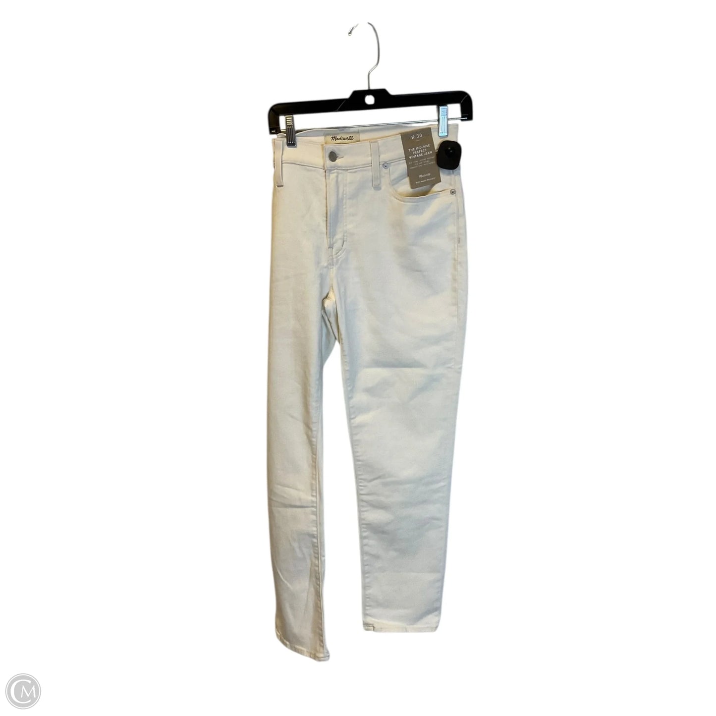 Jeans Straight By Madewell In Cream Denim, Size: 8