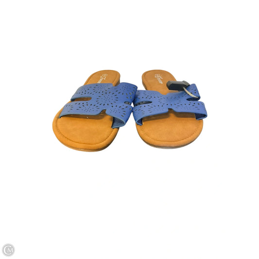 Sandals Flats By Forever In Blue, Size: 9