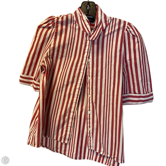 Top Short Sleeve By Who What Wear In Red & White, Size: Xs
