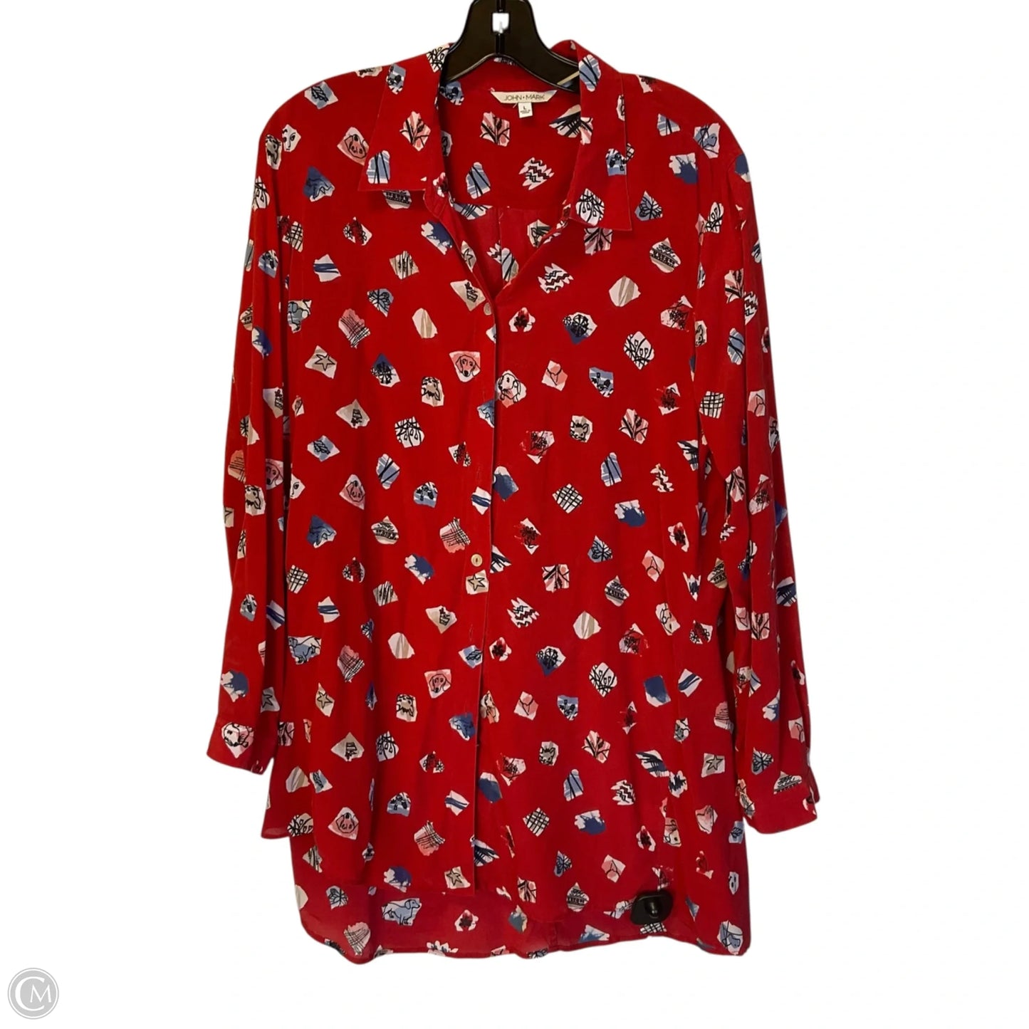 Top Long Sleeve By John Mark In Red, Size: L