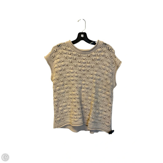 Top Short Sleeve By Vestique In Tan, Size: L