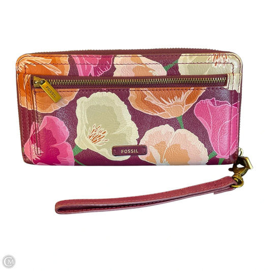 Wristlet Leather By Fossil, Size: Medium