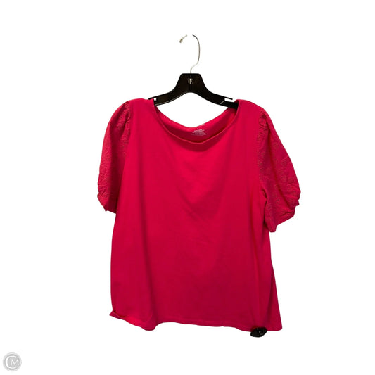Top Short Sleeve By Talbots In Pink, Size: L