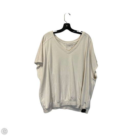 Top Short Sleeve By Livi Active In Cream, Size: 2x
