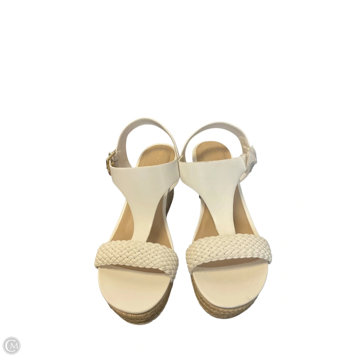 Sandals Heels Wedge By Kenneth Cole Reaction In White, Size: 8.5