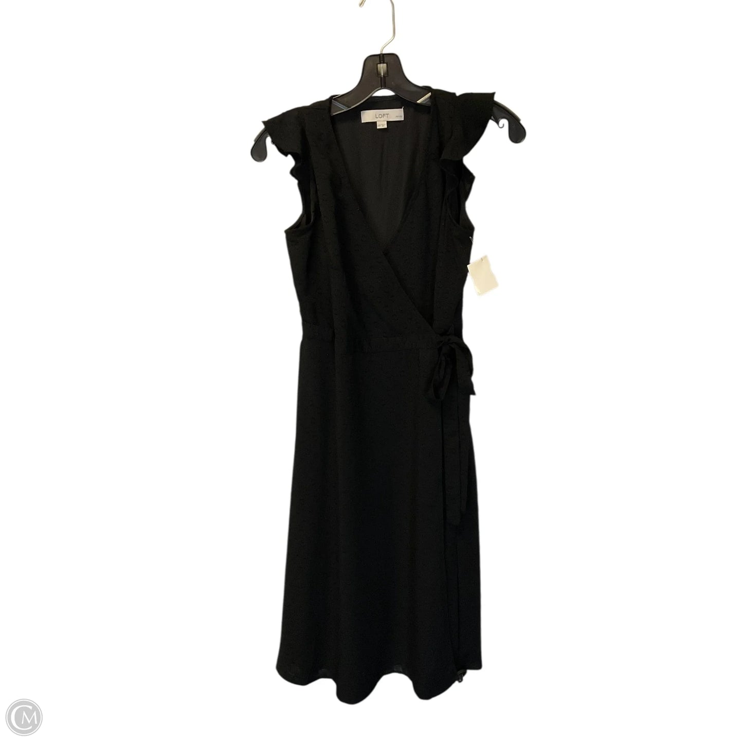 Dress Casual Midi By Loft In Black, Size: Xxs
