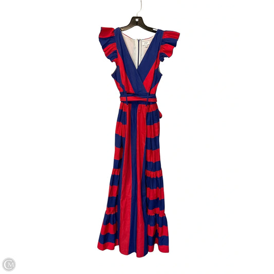 Dress Casual Maxi By Crown And Ivy In Blue & Red, Size: 10