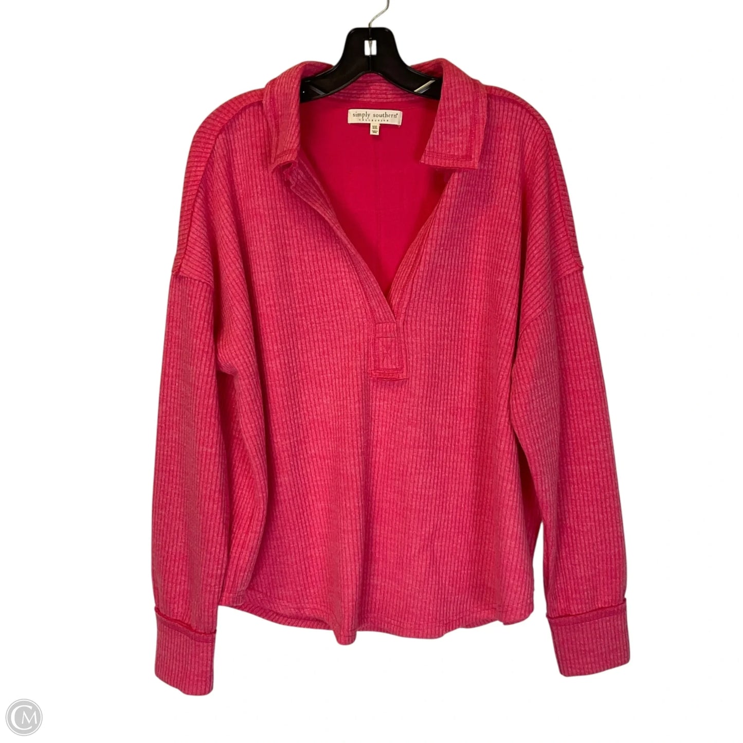 Sweatshirt Collar By Simply Southern In Pink, Size: Xxl