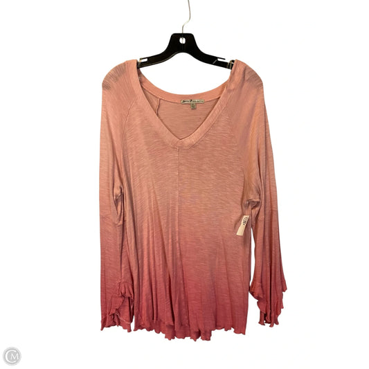 Top Long Sleeve By Seven 7 In Pink, Size: Xl