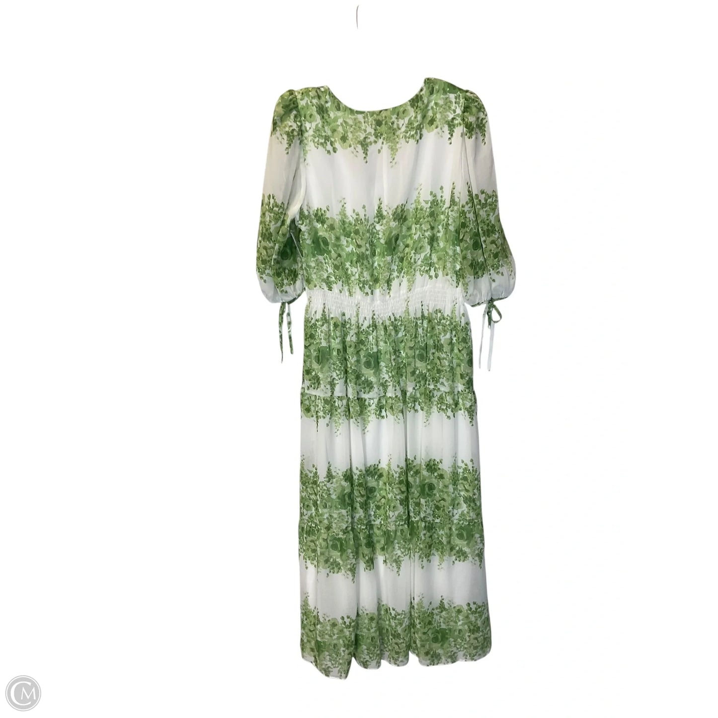 Dress Party Long By Taylor In Green & White, Size: 16