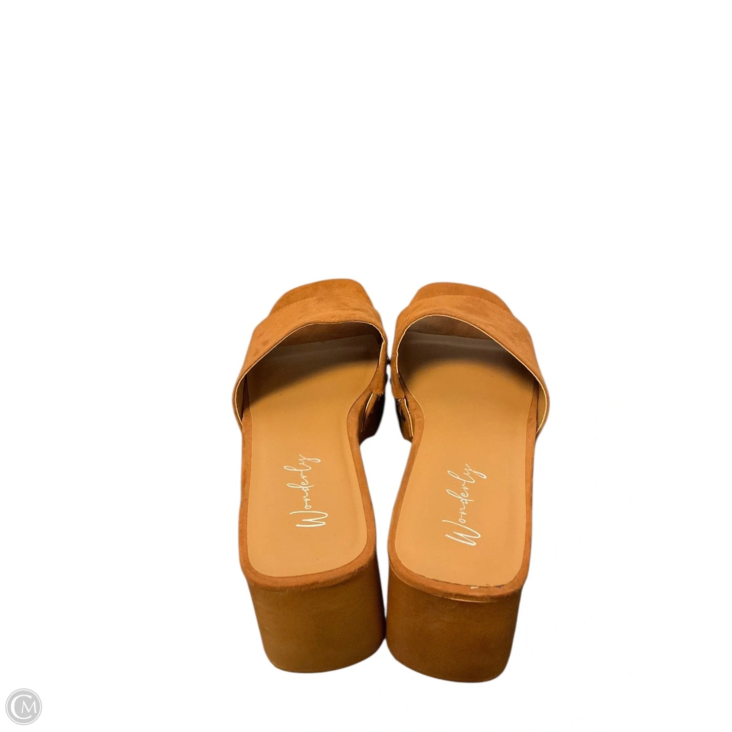 Sandals Heels Block By Wonderly In Brown, Size: 7.5