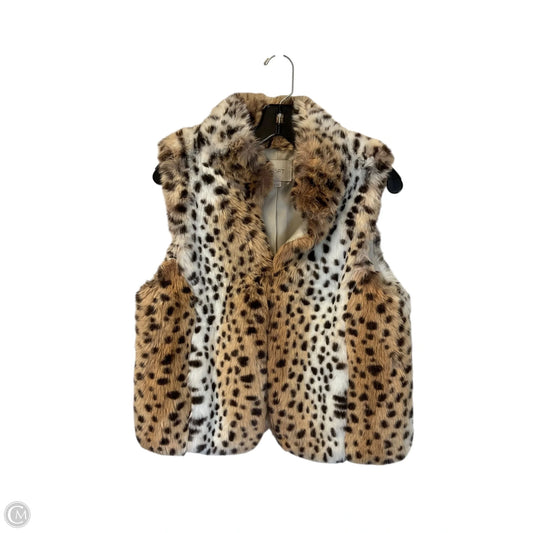 Vest Faux Fur & Sherpa By Loft In Animal Print, Size: M