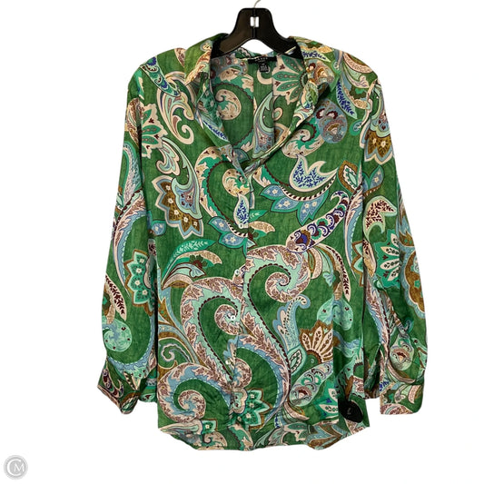 Top Long Sleeve By Clothes Mentor In Blue & Green, Size: S
