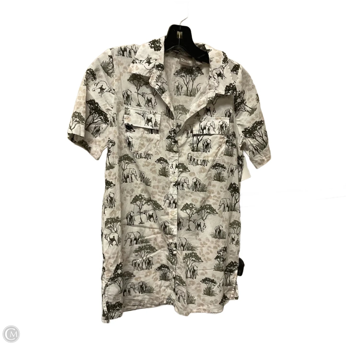 Top Short Sleeve Basic By Chicos In White, Size: Xs