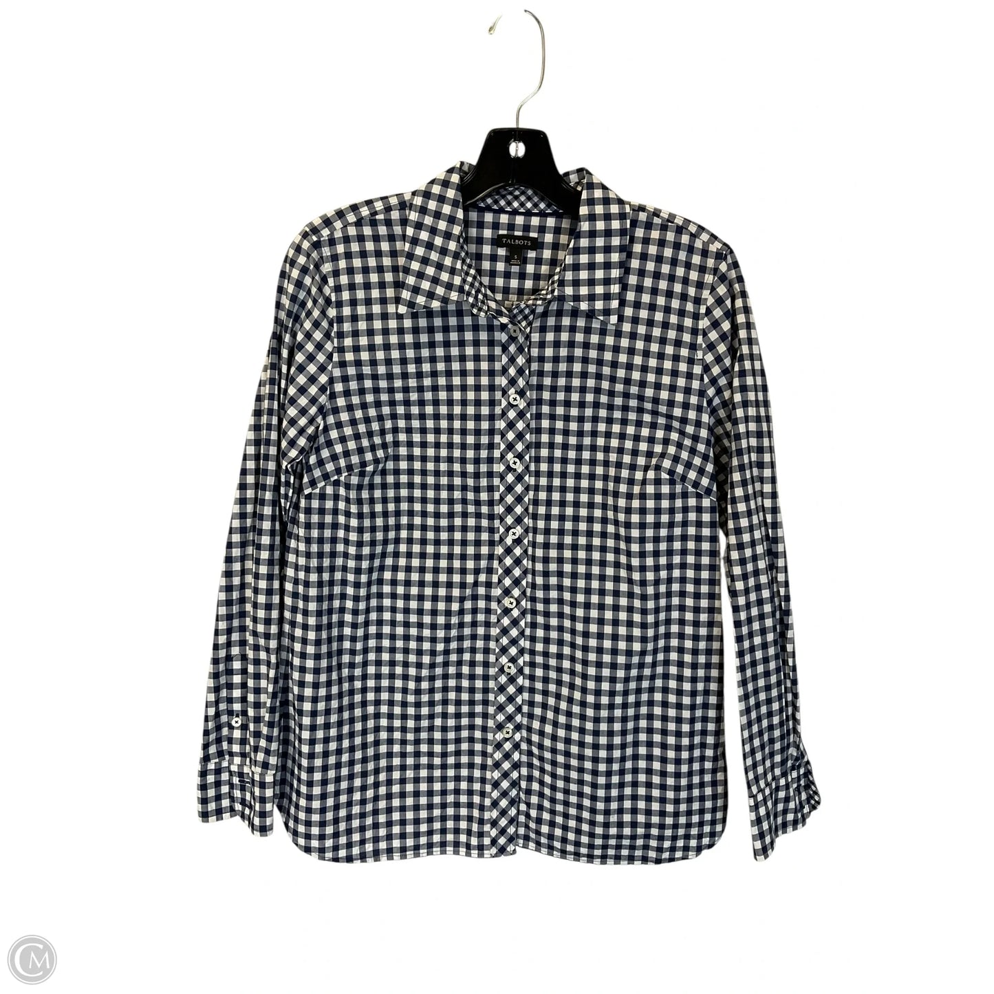 Top Long Sleeve Basic By Talbots In Blue & White, Size: S