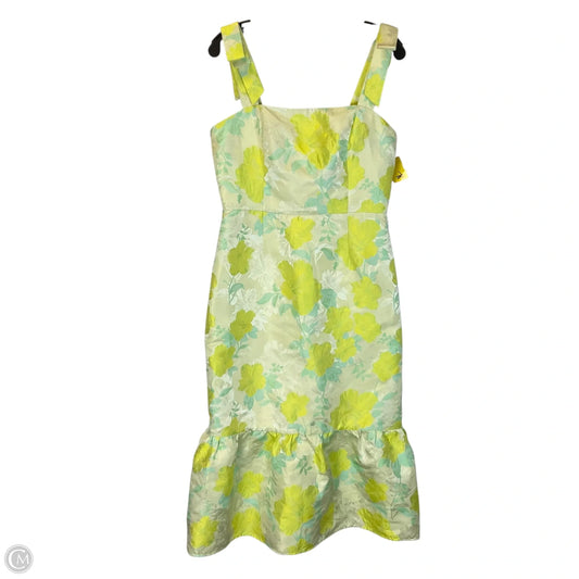 Dress Party Midi By Clothes Mentor In Blue & Yellow, Size: L