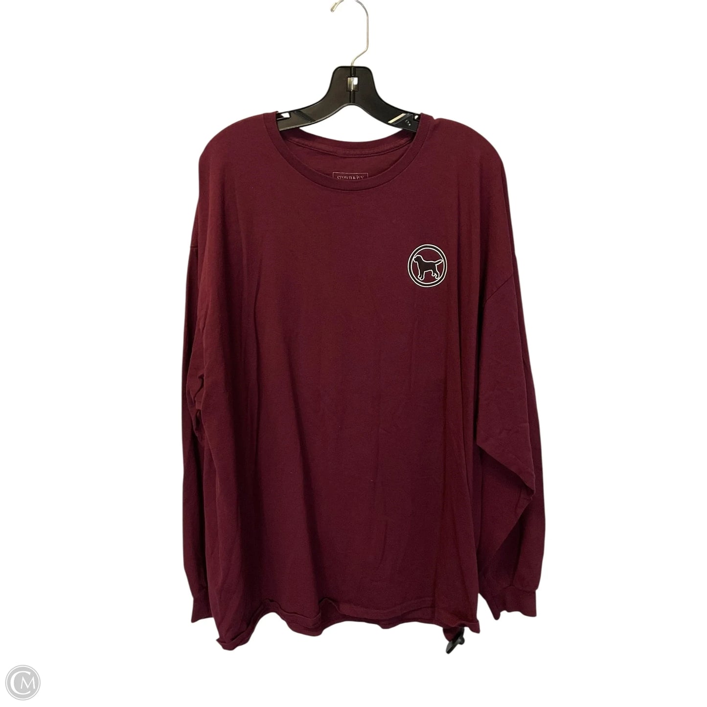 Top Long Sleeve Basic By Crown And Ivy In Red, Size: 2x