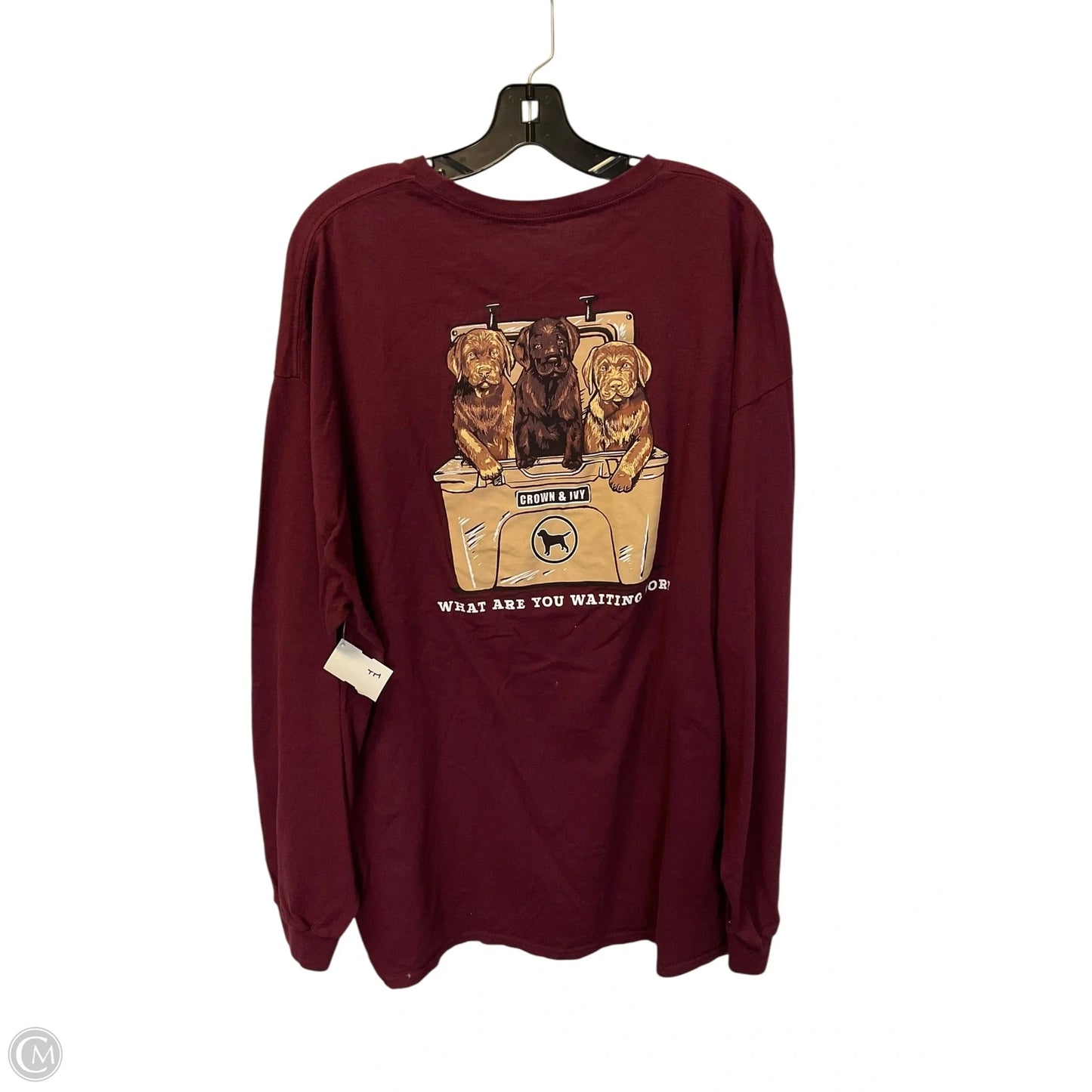 Top Long Sleeve Basic By Crown And Ivy In Red, Size: 2x