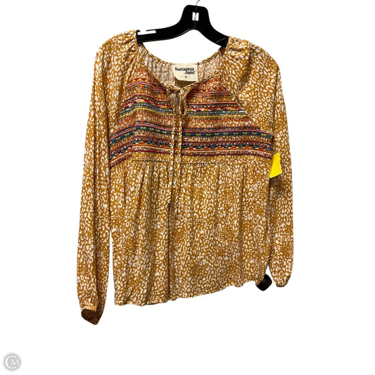 Top Long Sleeve By Savanna Jane In Yellow, Size: M