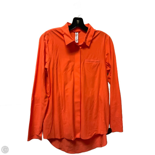 Athletic Top Long Sleeve Collar By Athleta In Orange, Size: Xs