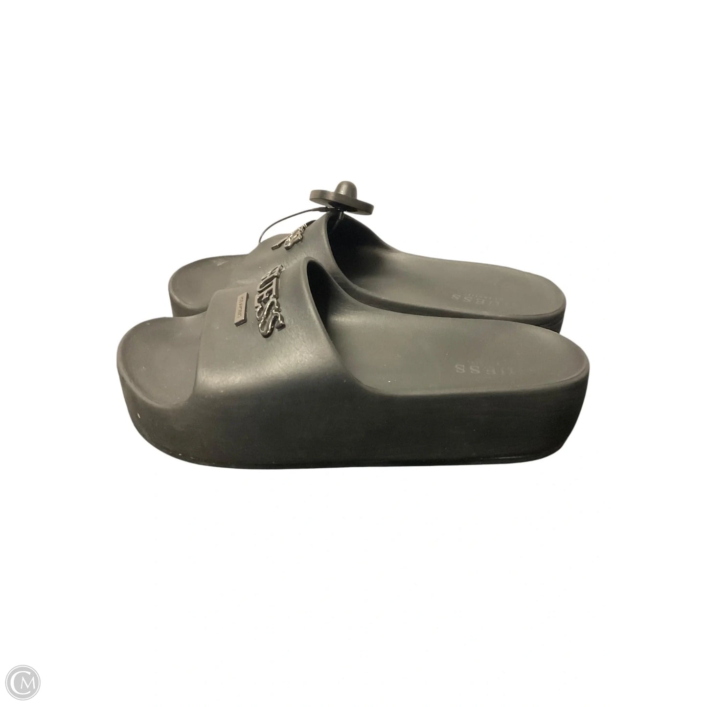 Sandals Heels Platform By Guess In Black, Size: 8