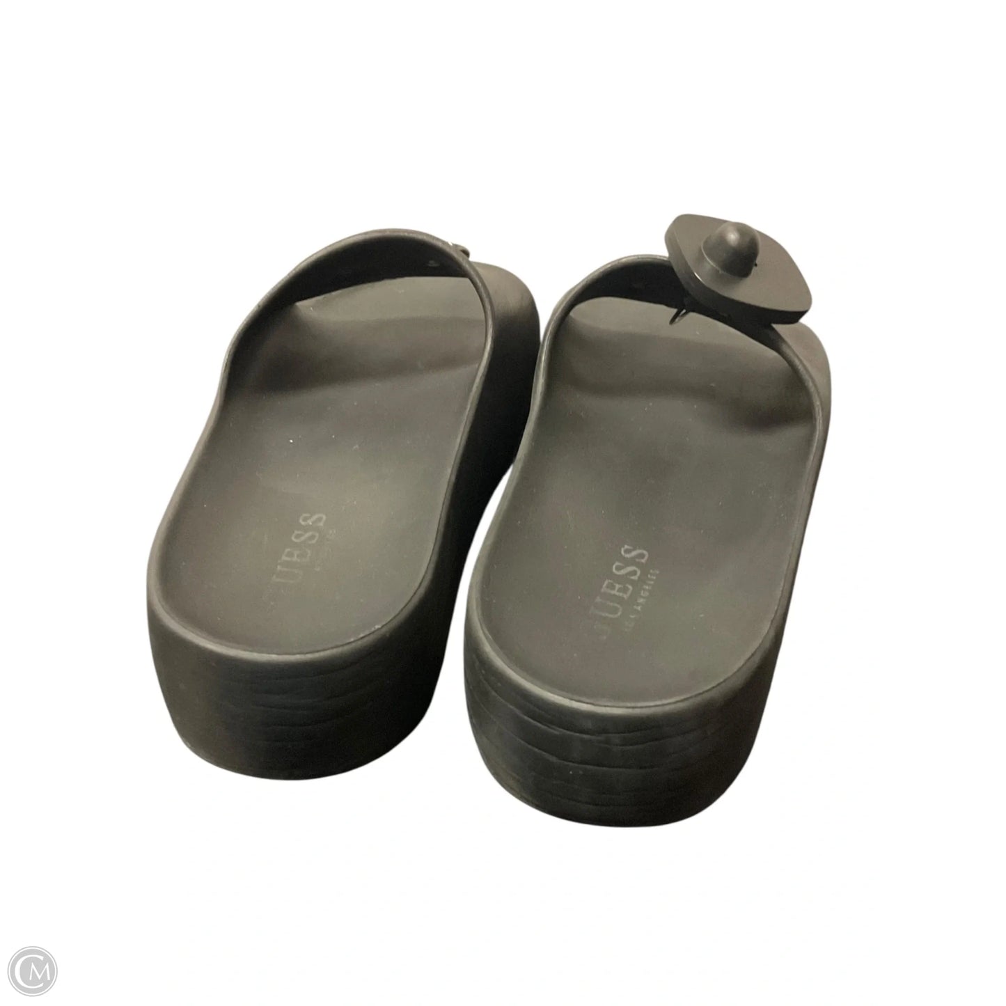 Sandals Heels Platform By Guess In Black, Size: 8