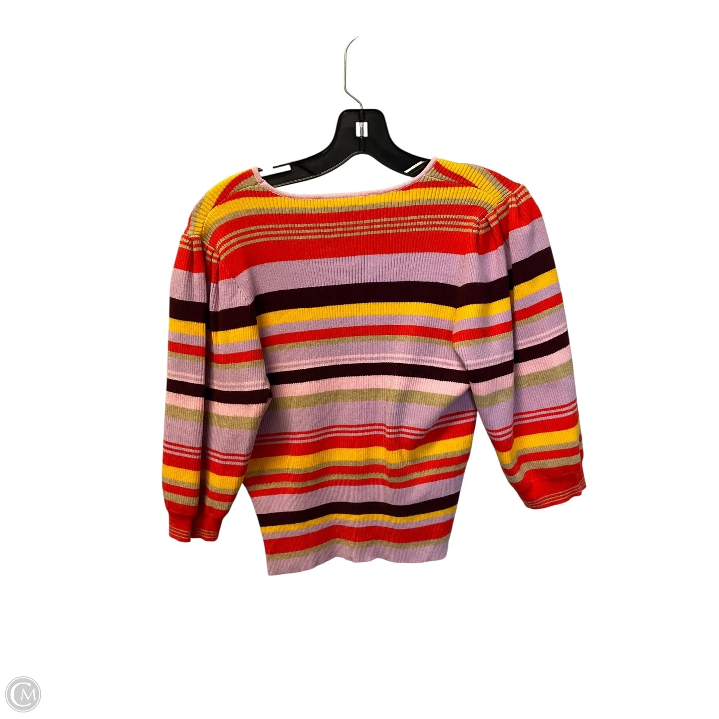 Top 3/4 Sleeve By English Factory In Striped Pattern, Size: S