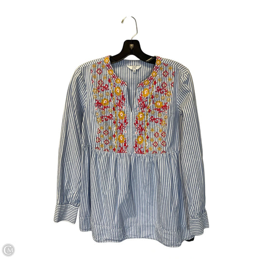 Top Long Sleeve By Crown And Ivy In Striped Pattern, Size: M