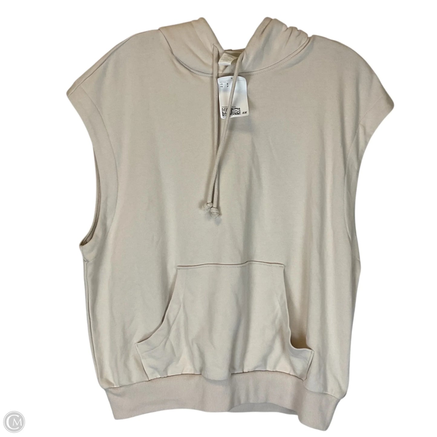 Sweatshirt Hoodie By H&m In Cream, Size: S