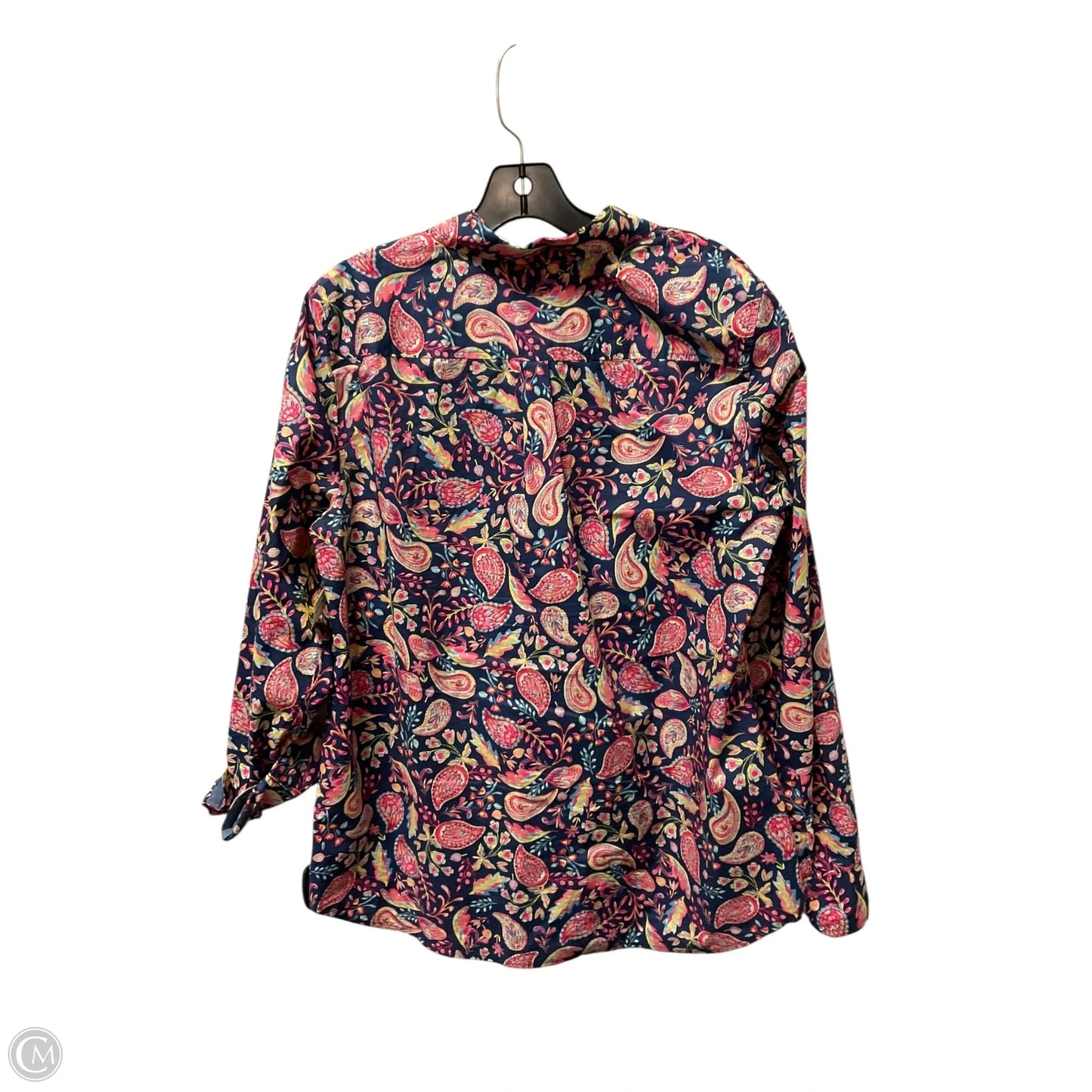Top Long Sleeve By Talbots In Blue & Pink, Size: L