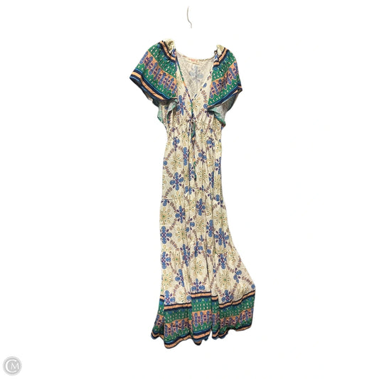 Dress Casual Maxi By Almost Pink In Blue & Green, Size: M