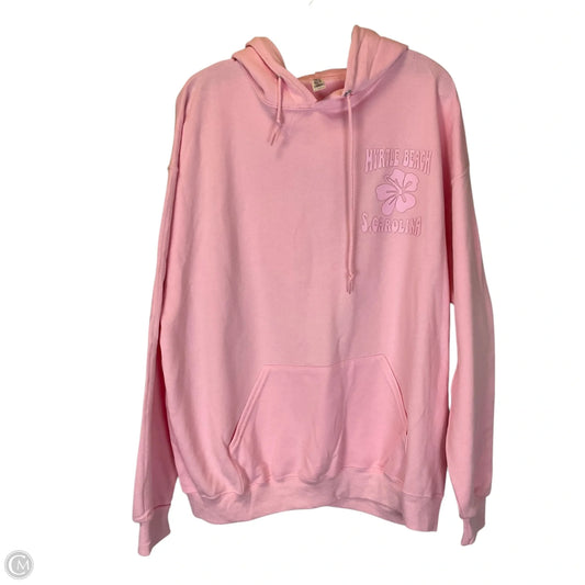 Sweatshirt Hoodie By Jerzees In Pink, Size: Xl