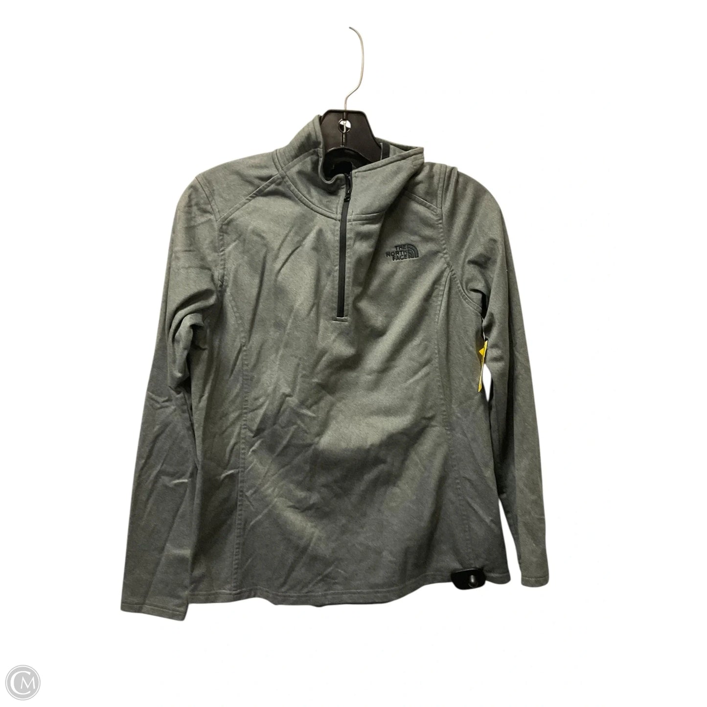 Athletic Top Long Sleeve Collar By The North Face In Grey, Size: M