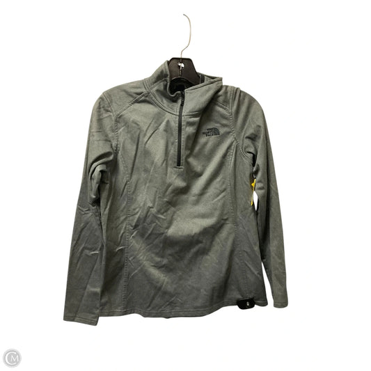 Athletic Top Long Sleeve Collar By The North Face In Grey, Size: M
