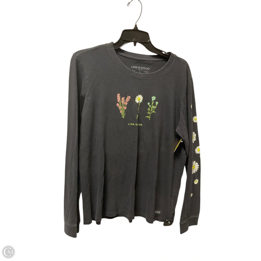 Top Long Sleeve Basic By Life Is Good In Grey, Size: L