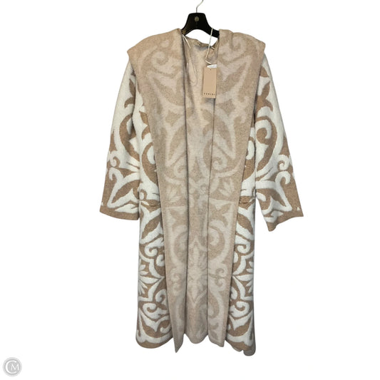 Sweater Cardigan By Cmc In Tan & White, Size: Xl