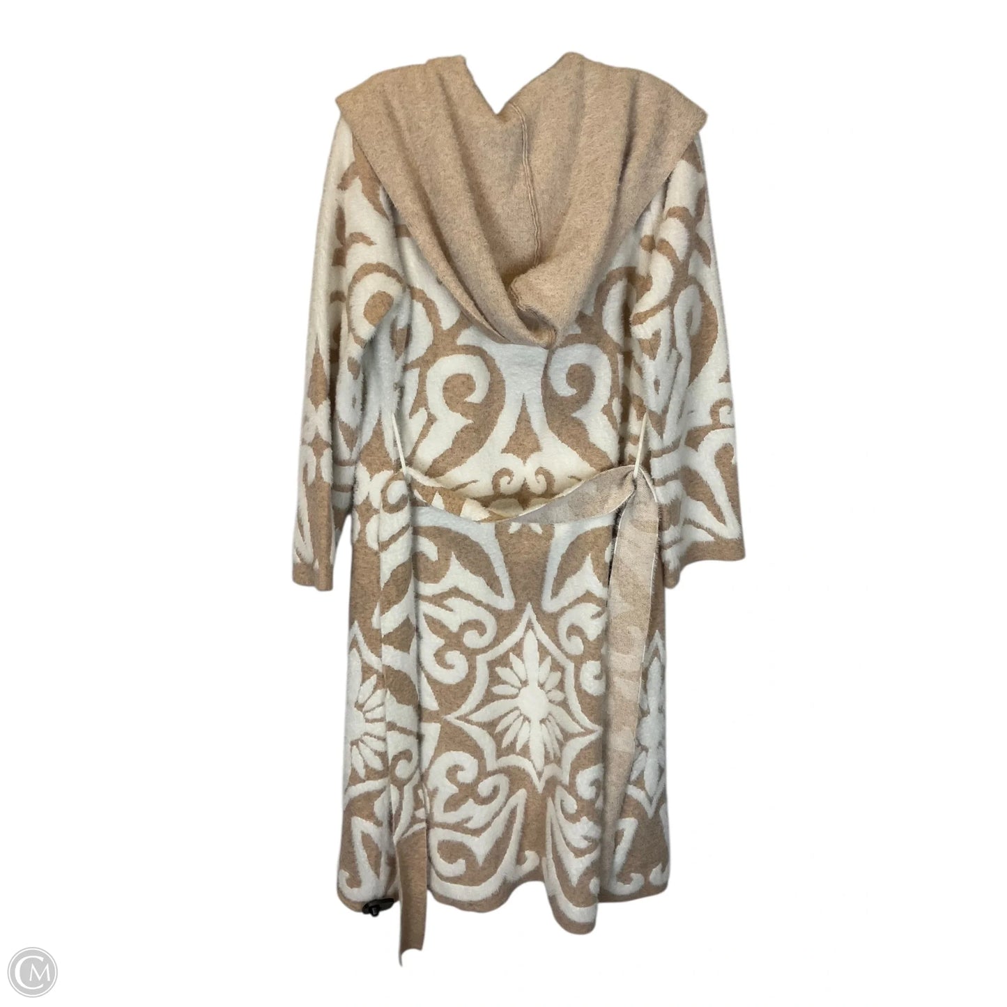 Sweater Cardigan By Cmc In Tan & White, Size: Xl