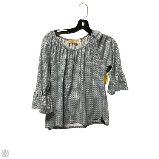 Top 3/4 Sleeve By Michael By Michael Kors In Blue & White, Size: S