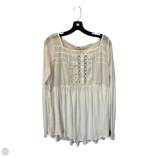 Tunic Long Sleeve By Free People In White, Size: M