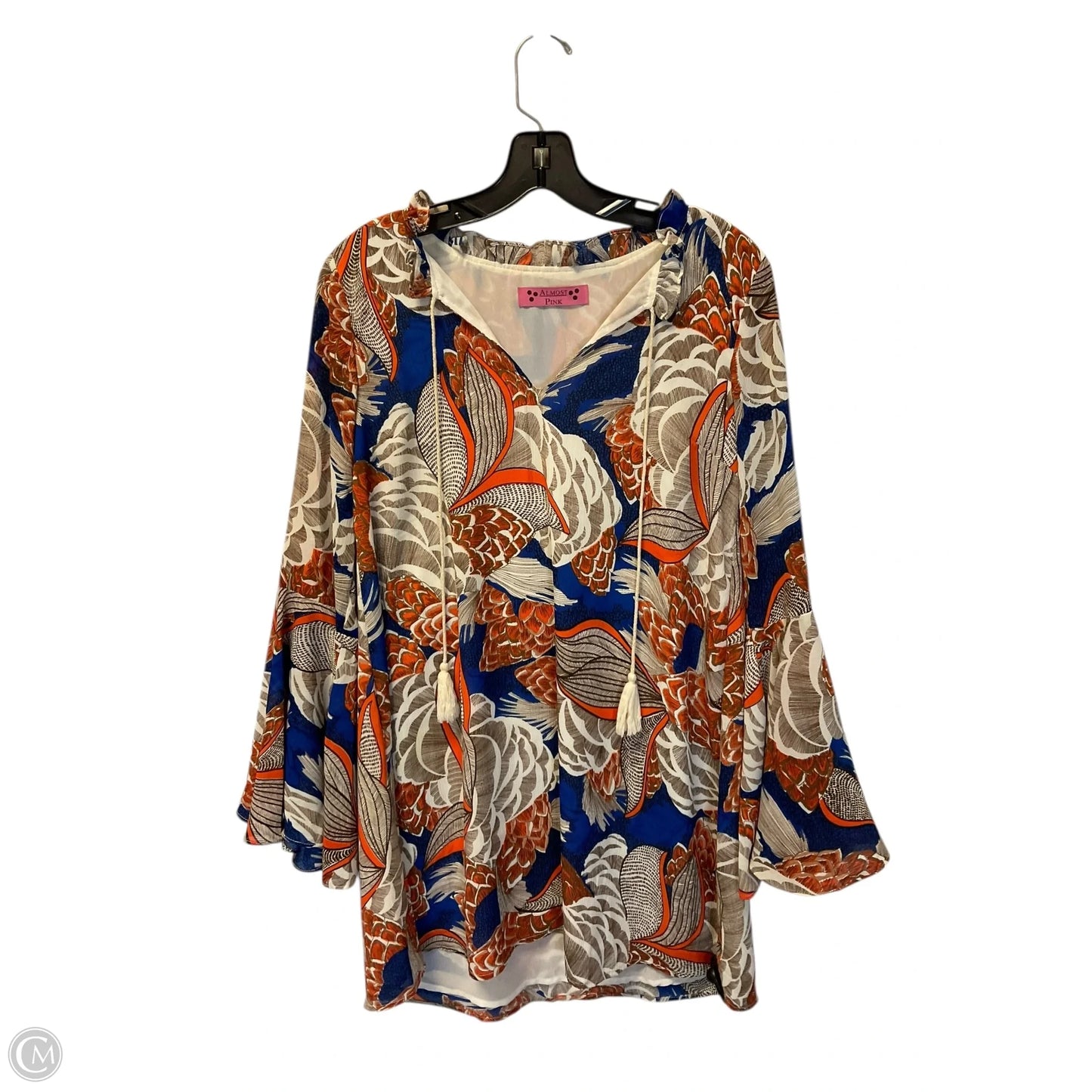 Dress Casual Short By Almost Pink In Blue & Orange, Size: S