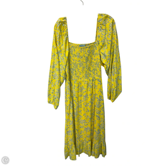 Dress Casual Midi By Draper James In Blue & Yellow, Size: Xl