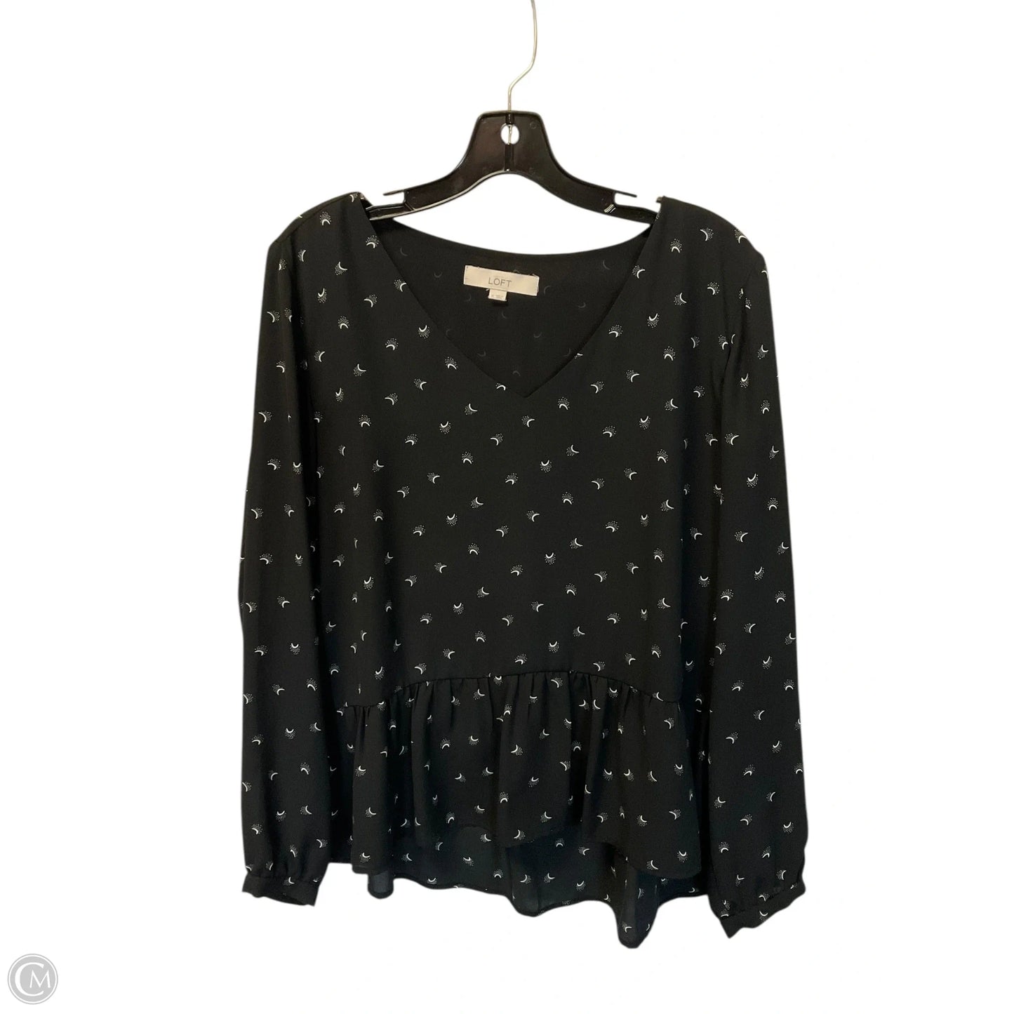 Top Long Sleeve By Loft In Black, Size: M
