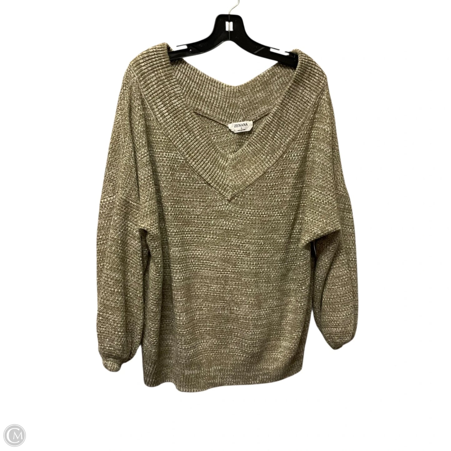 Sweater By Zenana In Green, Size: L