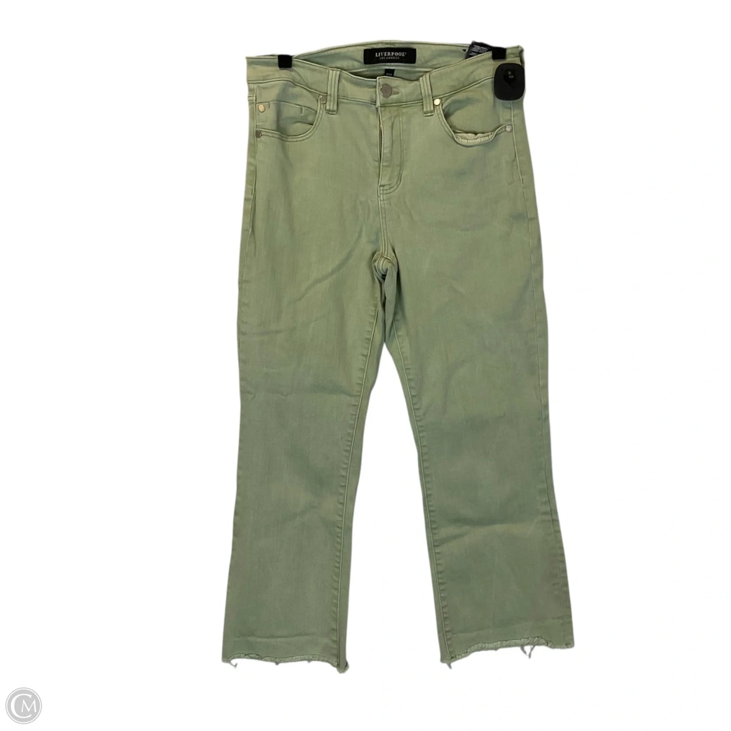 Jeans Straight By Liverpool In Green Denim, Size: 8
