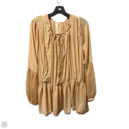 Top Long Sleeve By Free People In Yellow, Size: M