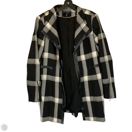 Coat Trench Coat By White House Black Market In Black & Cream, Size: L