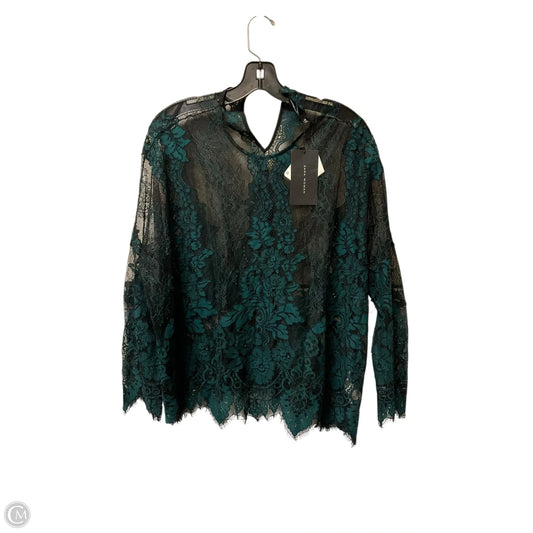 Top Long Sleeve By Zara In Black & Green, Size: M