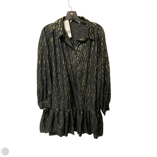 Dress Casual Short By Zara In Black & Gold, Size: L