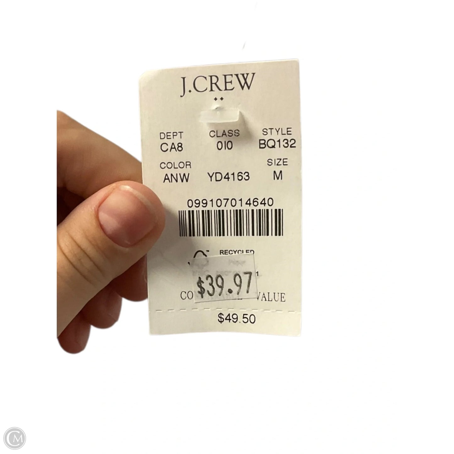 Top Long Sleeve Basic By J. Crew In Striped Pattern, Size: M